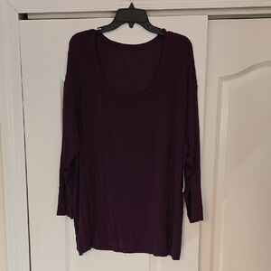 Elegant Women's Long Sleeve Top in Deep Purple
